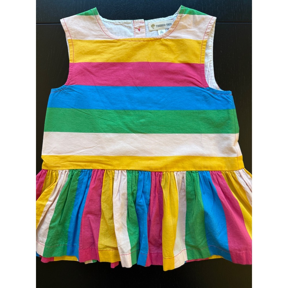 Tucker+Tate Girls Sleeveless Multicolor Peplum Top Size 6 Lightweight Cotton‎